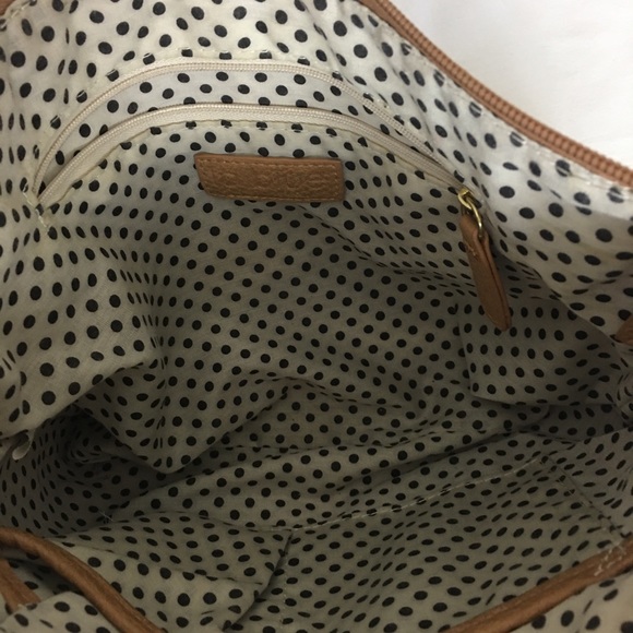 Clutch purse with zipper detail, tan color - Picture 4 of 9